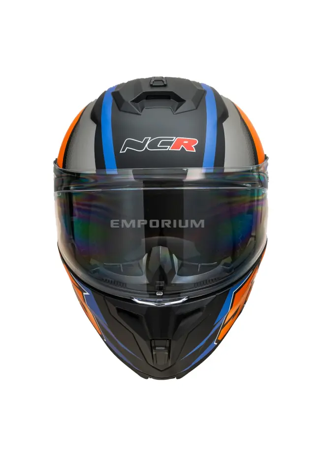 Vega Çene Açılır Güneş Vizörlü Kask  (ECE-06) Turuncu Mavi