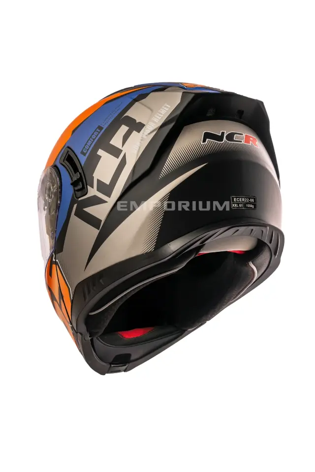 Vega Çene Açılır Güneş Vizörlü Kask  (ECE-06) Turuncu Mavi