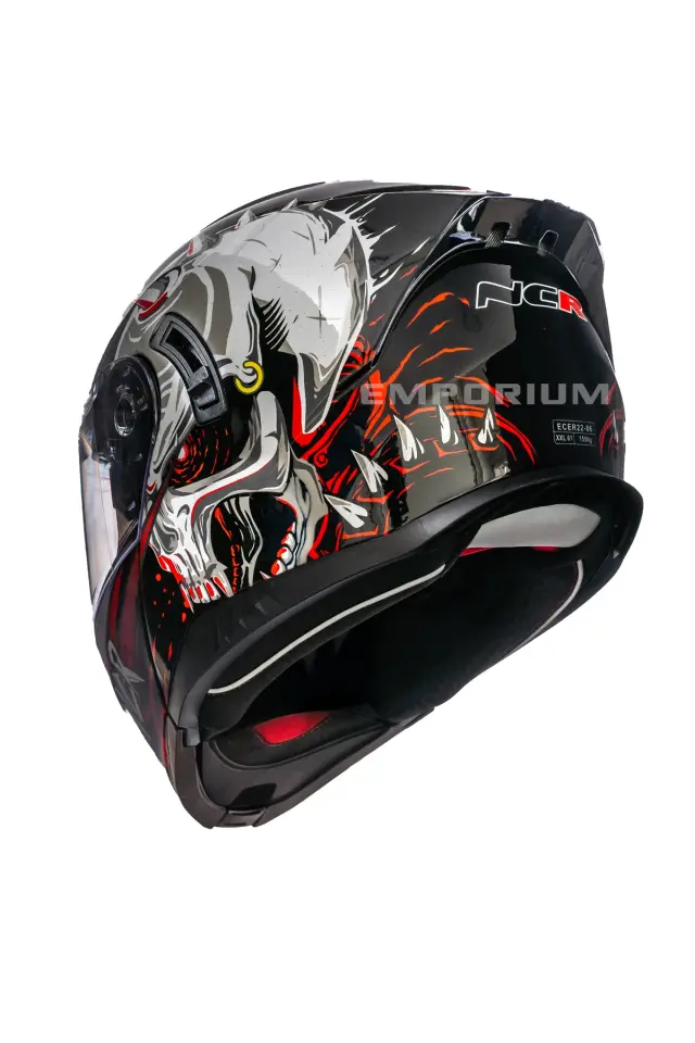 Vega Çene Açılır Güneş Vizörlü Kask  (ECE-06) Uzaylı Kırmızı