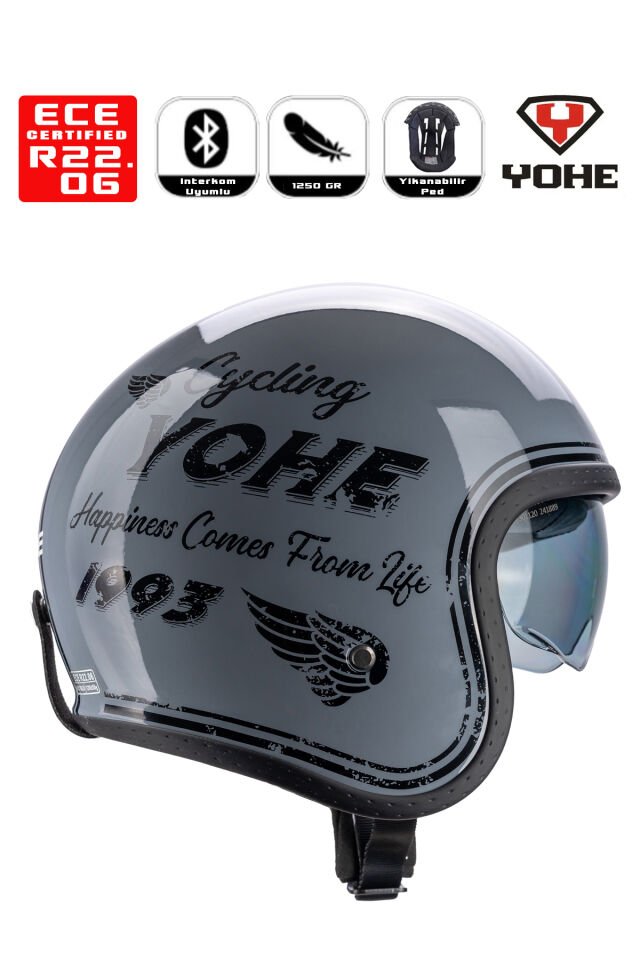 Yohe 880 Retro Motor Kaskı (Ece-22.06)