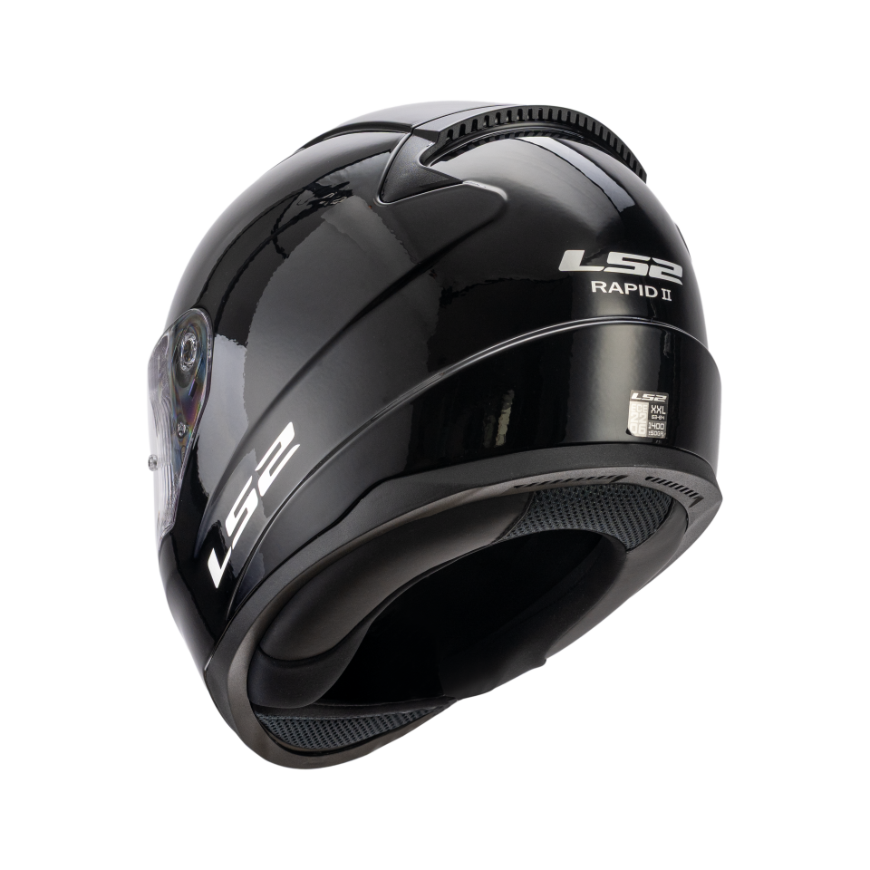 LS2 Rapid 2 Motor Kaskı Yeni Seri Parlak Siyah (ECE 22.06 )