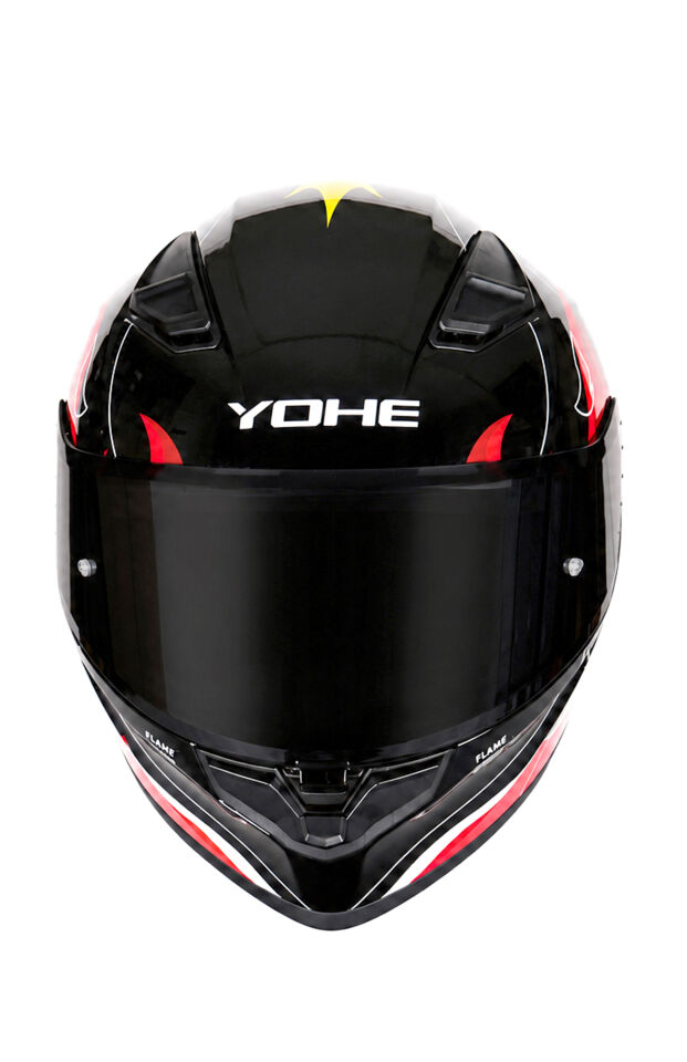Yohe 988 Parlak Siyah Kırmızı Kapalı Kask
