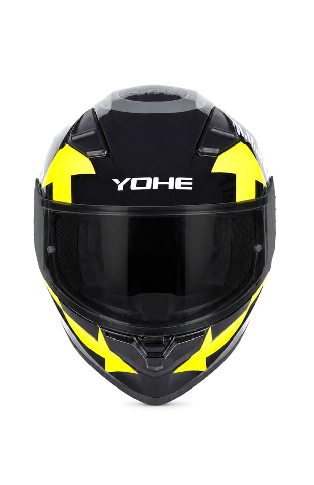 Yohe 988 Parlak Siyah Sarı Kapalı Kask