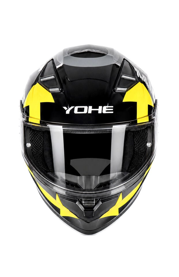 Yohe 988 Parlak Siyah Sarı Kapalı Kask