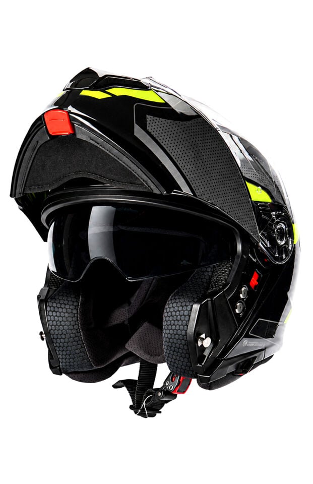Yohe 935 Siyah Sarı Çene Açılır Kask