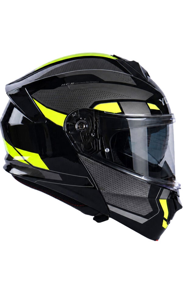 Yohe 935 Siyah Sarı Çene Açılır Kask
