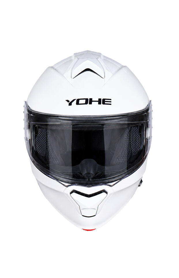 Yohe 935 Parlak Beyaz Çene Açılır Kask