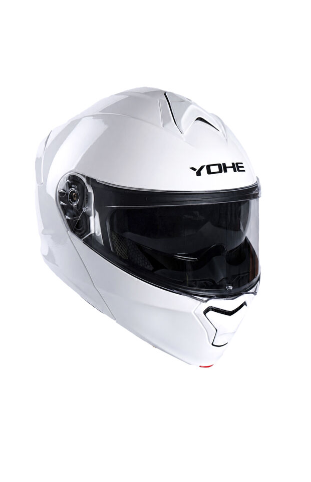 Yohe 935 Parlak Beyaz Çene Açılır Kask