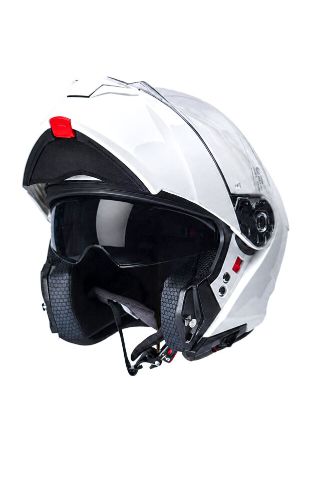 Yohe 935 Parlak Beyaz Çene Açılır Kask