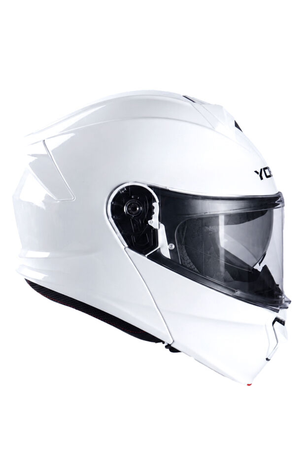 Yohe 935 Parlak Beyaz Çene Açılır Kask