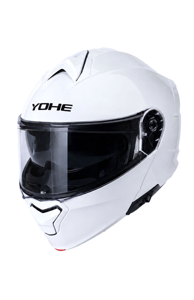 Yohe 935 Parlak Beyaz Çene Açılır Kask