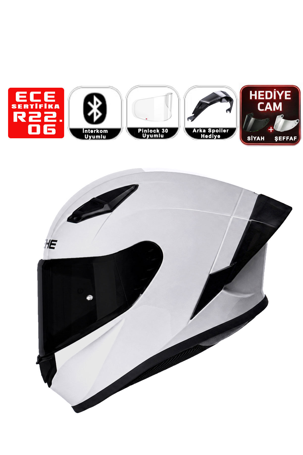 Yohe 988 Açık Gri Kapalı Kask