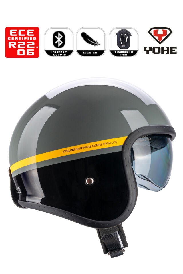 Yohe 880 Retro Motor Kaskı (Ece-22.06)