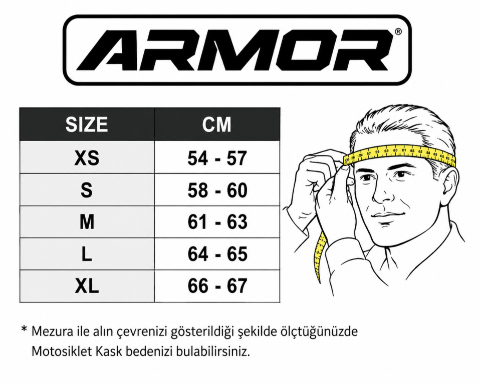 ARMOR HELMETS AV-47 Jokey Kask Siyah Turuncu