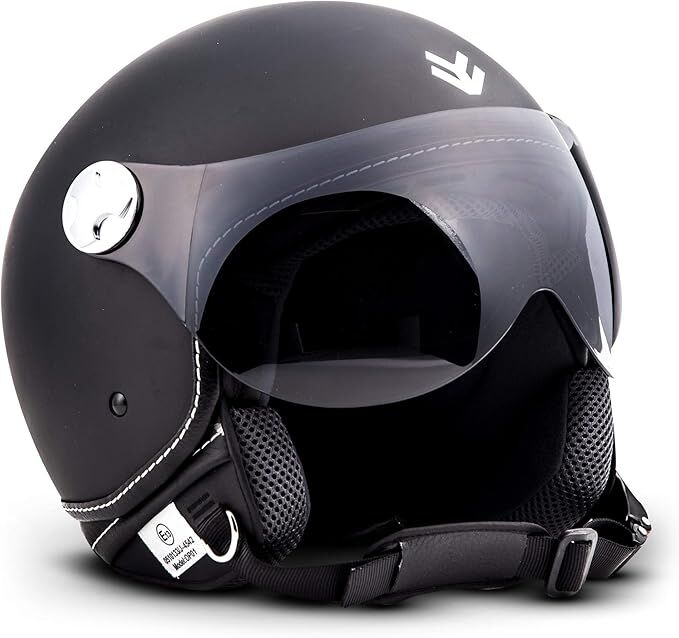ARMOR HELMETS AV-84 Mat Siyah Çenesiz Motosiklet Kaskı
