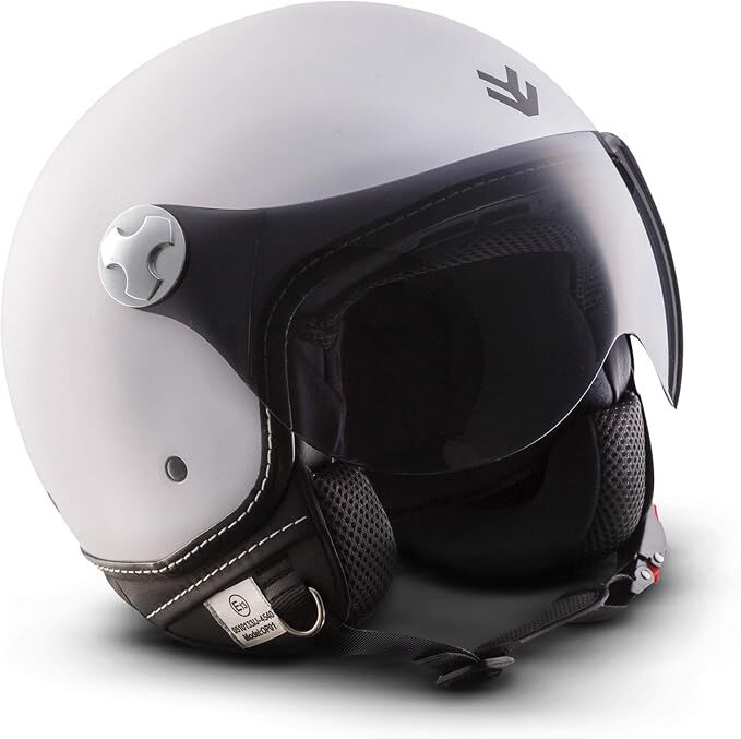 ARMOR HELMETS AV-84 Mat Beyaz Çenesiz Motosiklet Kaskı