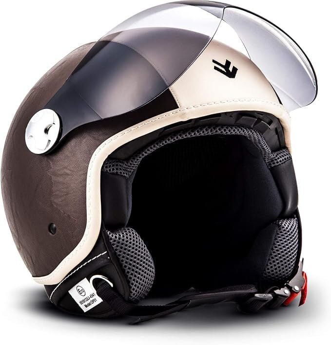 ARMOR HELMETS AV-84 Vintage Brown Çenesiz Motosiklet Kaskı