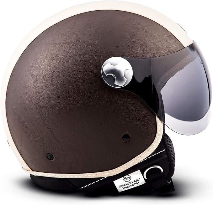 ARMOR HELMETS AV-84 Vintage Brown Çenesiz Motosiklet Kaskı