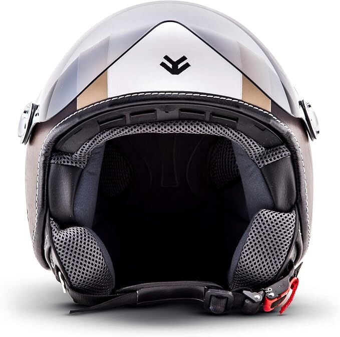 ARMOR HELMETS AV-84 Vintage Cream Çenesiz Motosiklet Kaskı