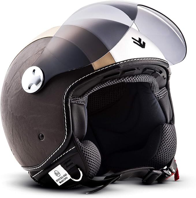 ARMOR HELMETS AV-84 Vintage Cream Çenesiz Motosiklet Kaskı