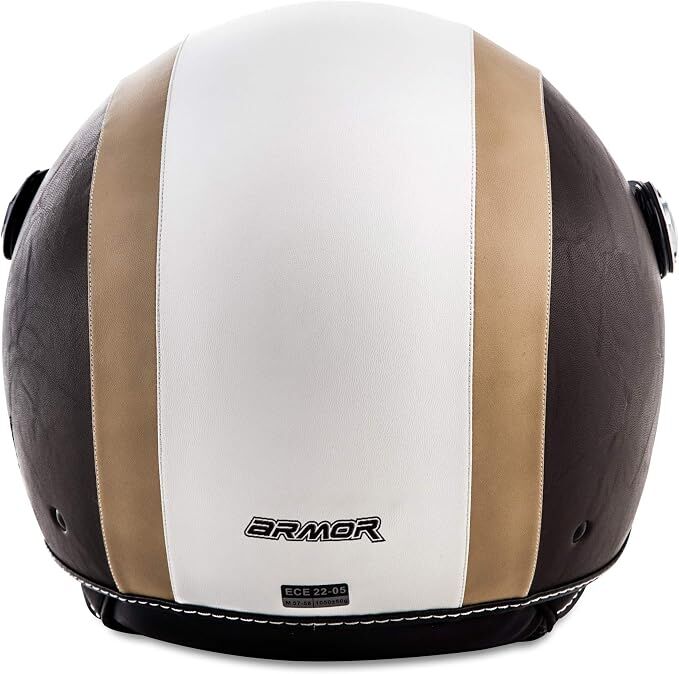 ARMOR HELMETS AV-84 Vintage Cream Çenesiz Motosiklet Kaskı