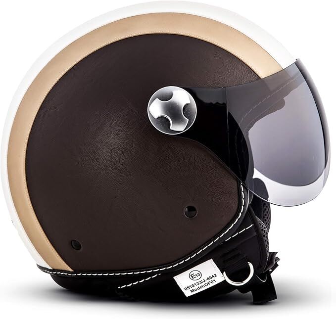 ARMOR HELMETS AV-84 Vintage Cream Çenesiz Motosiklet Kaskı