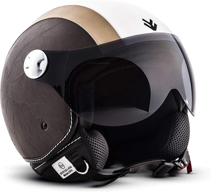 ARMOR HELMETS AV-84 Vintage Cream Çenesiz Motosiklet Kaskı