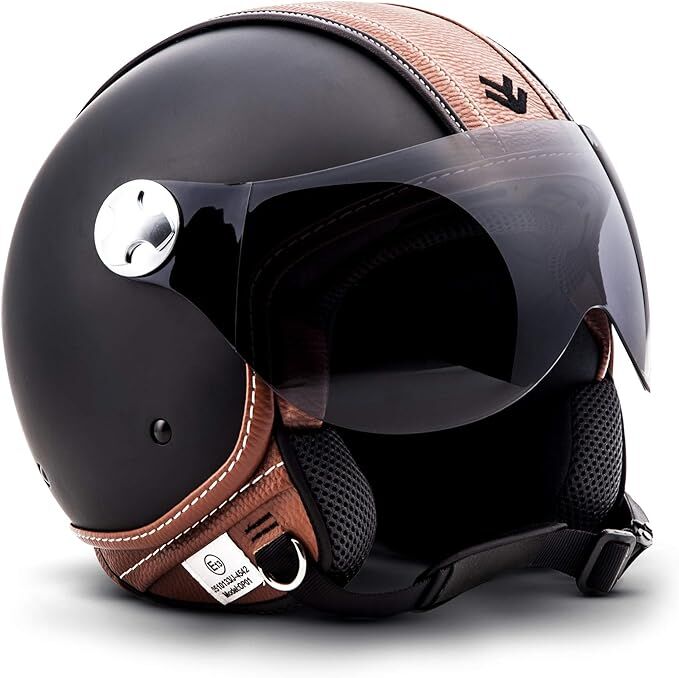 ARMOR HELMETS AV-84 Vintage Deluxe Çenesiz Motosiklet Kaskı