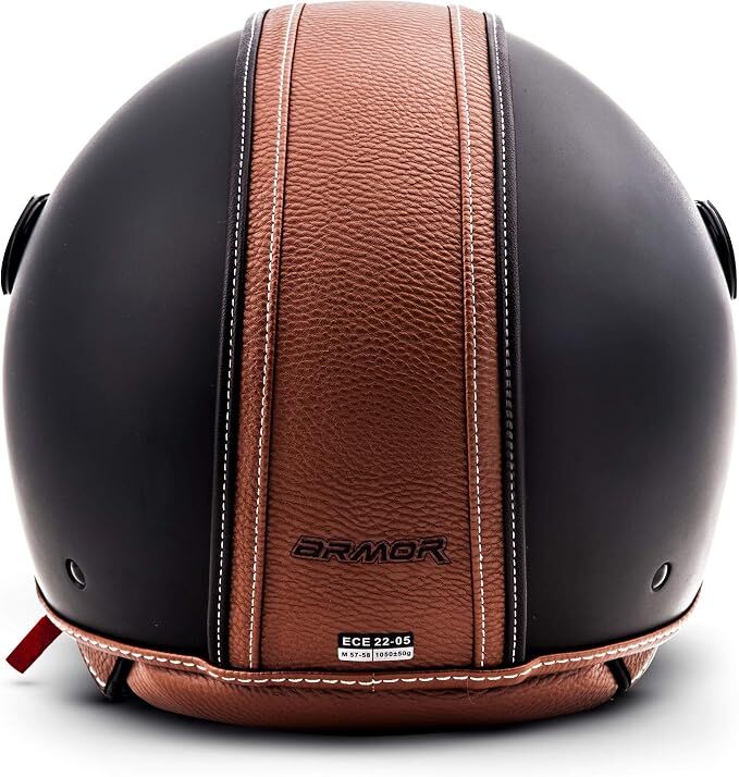 ARMOR HELMETS AV-84 Vintage Deluxe Çenesiz Motosiklet Kaskı