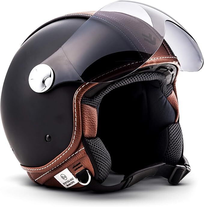 ARMOR HELMETS AV-84 Vintage Deluxe Çenesiz Motosiklet Kaskı