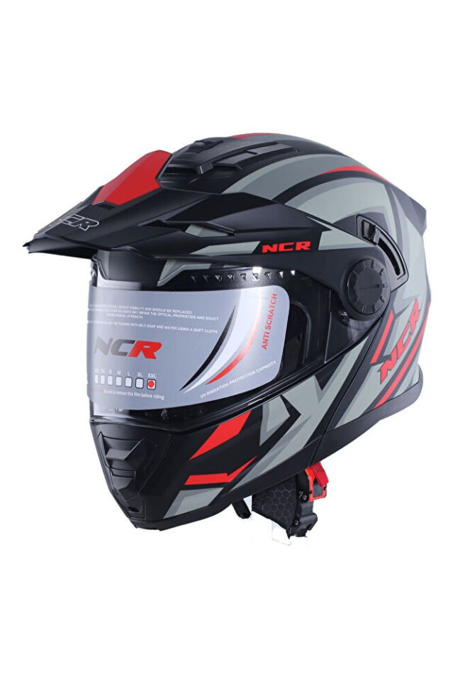 X-Cross Çene Açılır Kask (ECE-22.06) 68079297 165 Kırmızı Grafik - 2XL