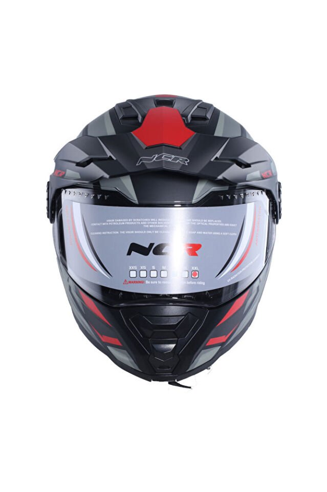X-Cross Çene Açılır Kask (ECE-22.06) 68079297 165 Kırmızı Grafik - L