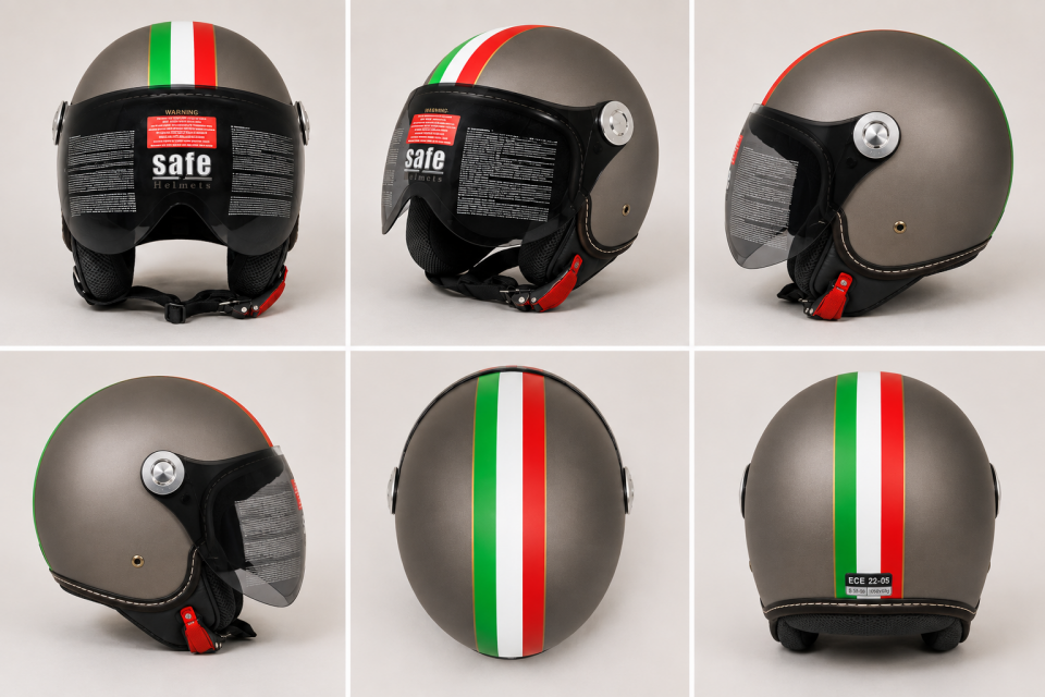 ARMOR HELMETS AV-84 İtaly Titan Çenesiz Motosiklet Kaskı
