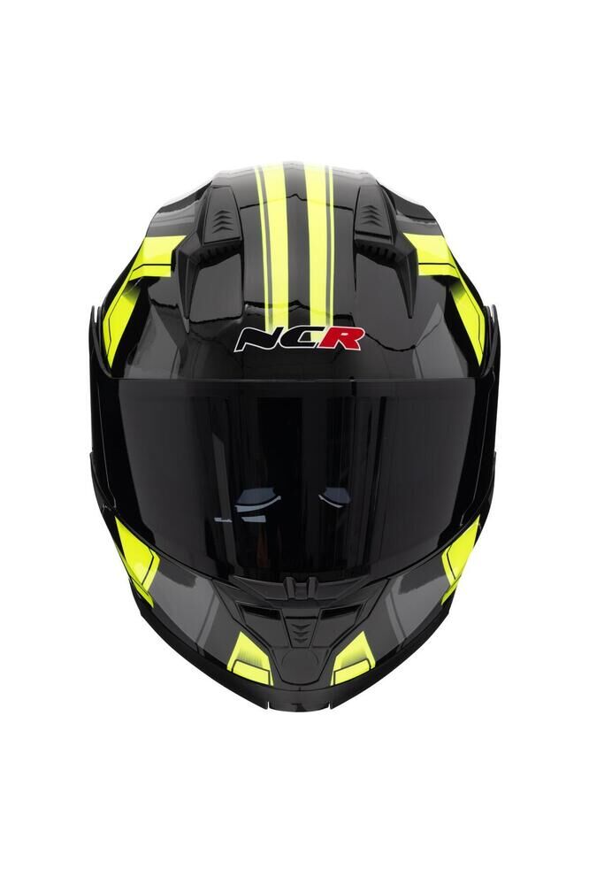 ICON Çene Açılır Kask Siyah Vizörlü Sarı Siyah Vizör - L