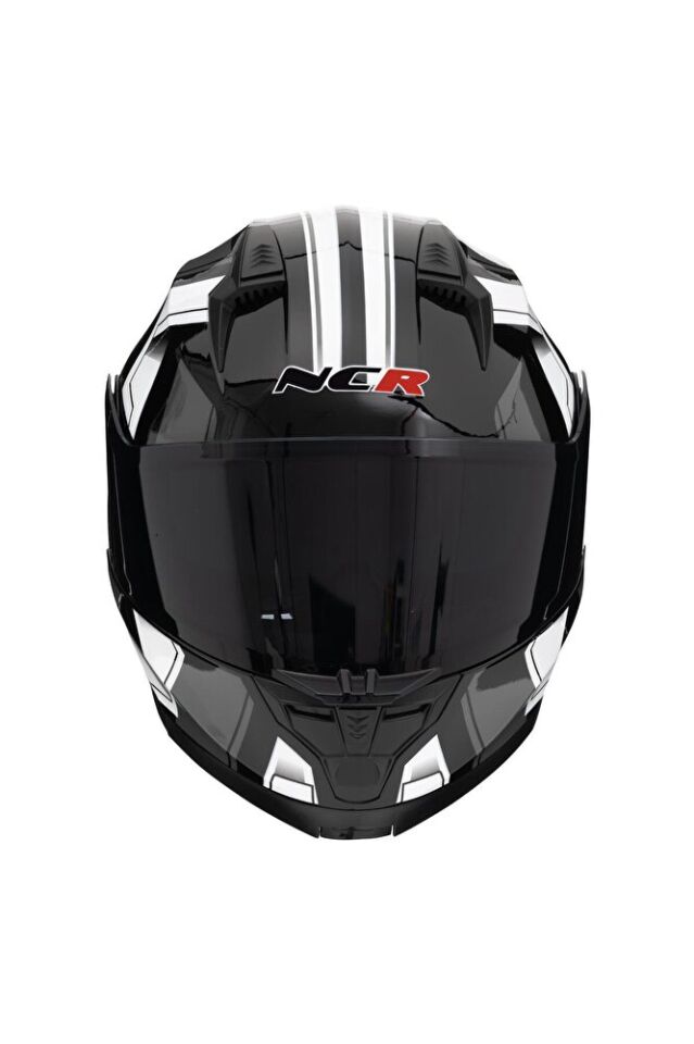 ICON Çene Açılır Kask Siyah Vizörlü Siyah Beyaz Siyah Vizör - L