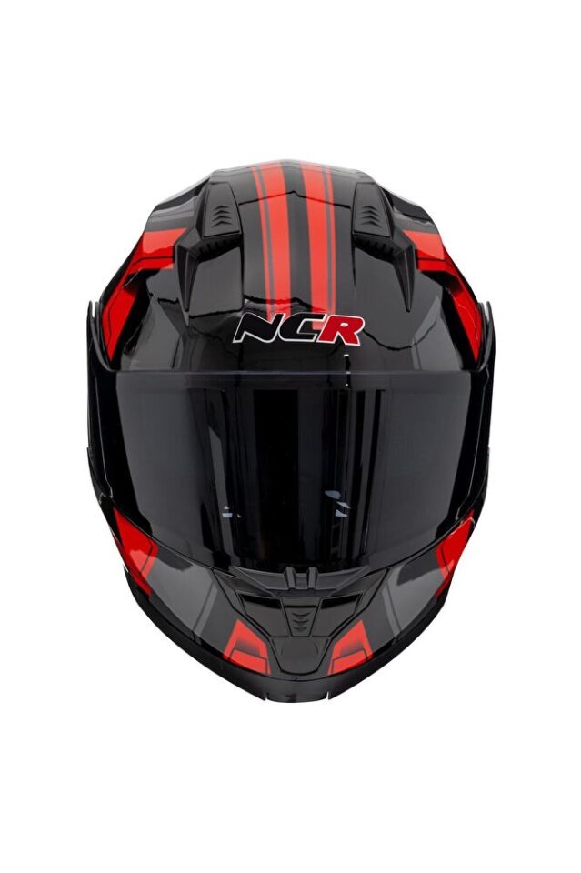 ICON Çene Açılır Kask Siyah Vizörlü Kırmızı Siyah Vizör - XL