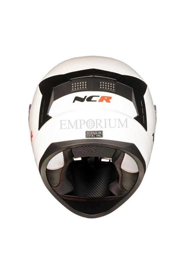 Rapid Siyah Camlı Kapalı Kask (Ece Belgeli) Beyaz Siyah Vizör - 2XL