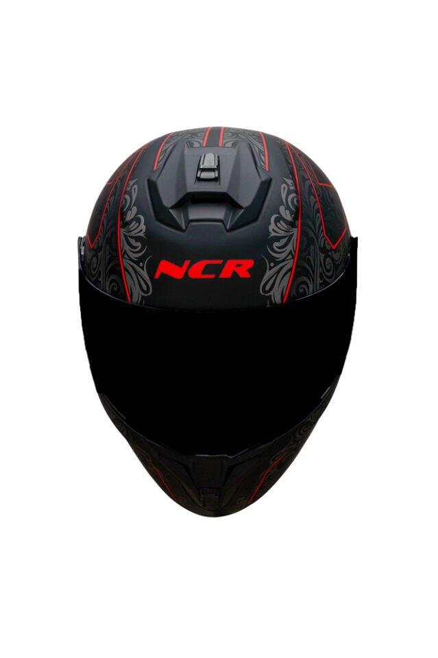 Rapid Siyah Camlı Kapalı Kask (Ece Belgeli) SV Kırmızı Desenli - XL