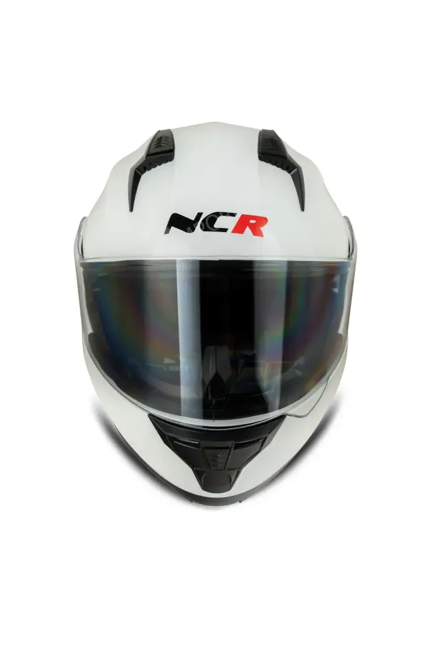 NCR Icon Çene Açılır Parlak Beyaz Motosiklet Kaskı