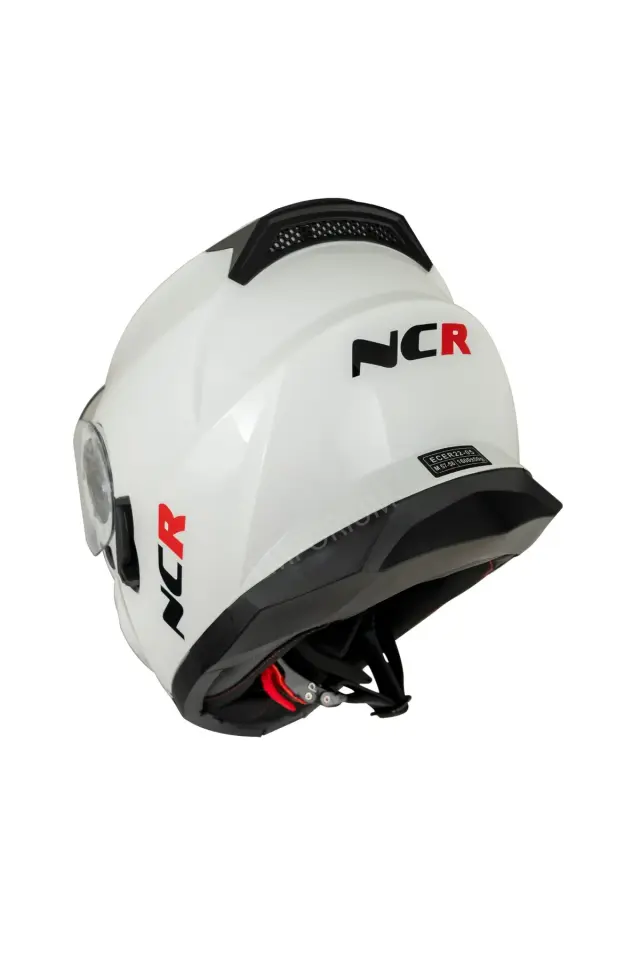 NCR Icon Çene Açılır Parlak Beyaz Motosiklet Kaskı
