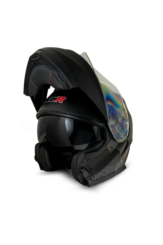 NCR Icon Çene Açılır Mat Siyah Motosiklet Kaskı