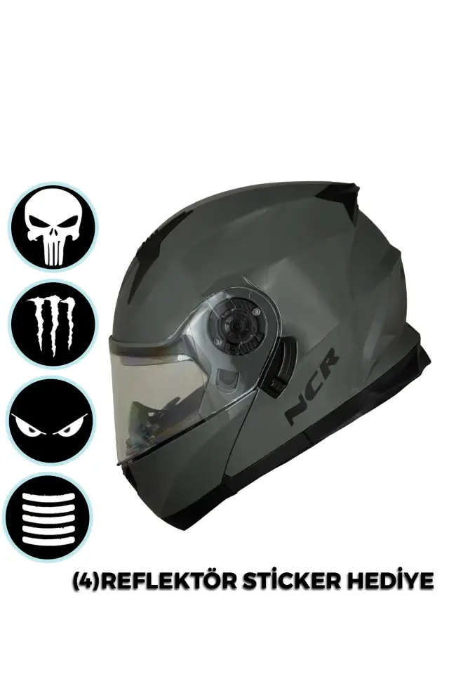 NCR Icon Çene Açılır Nardo Gri Motosiklet Kaskı