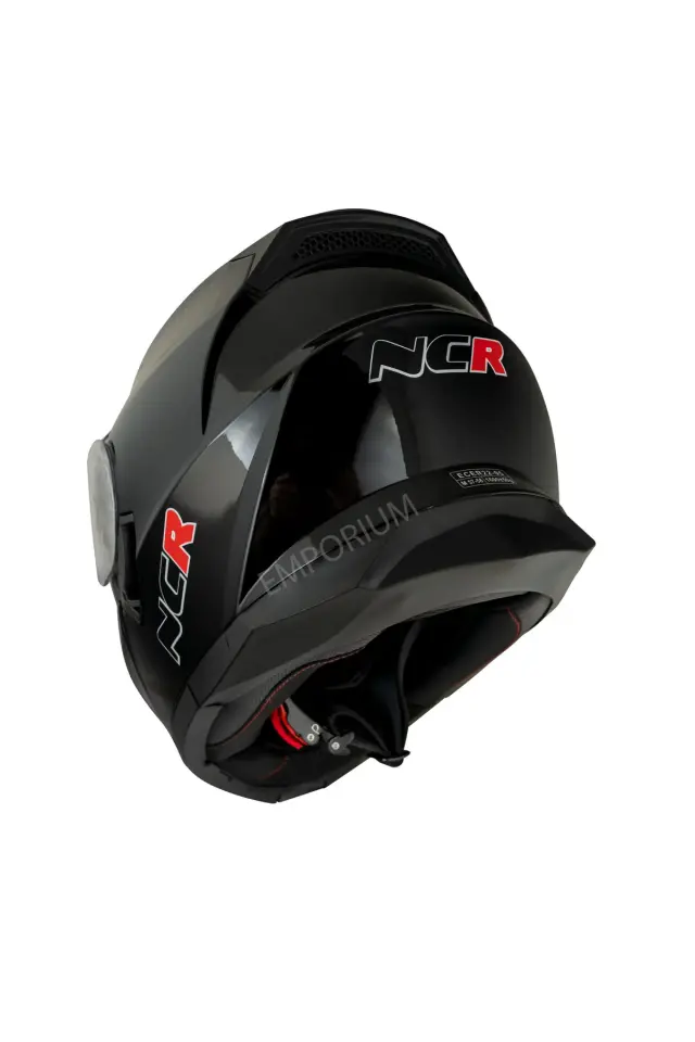 NCR Icon Çene Açılır Parlak Siyah Motosiklet Kaskı