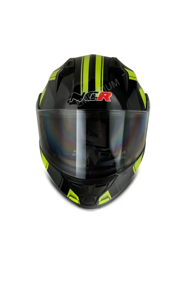 NCR Icon Çene Açılır Neon Sarı Grafik Motosiklet Kaskı