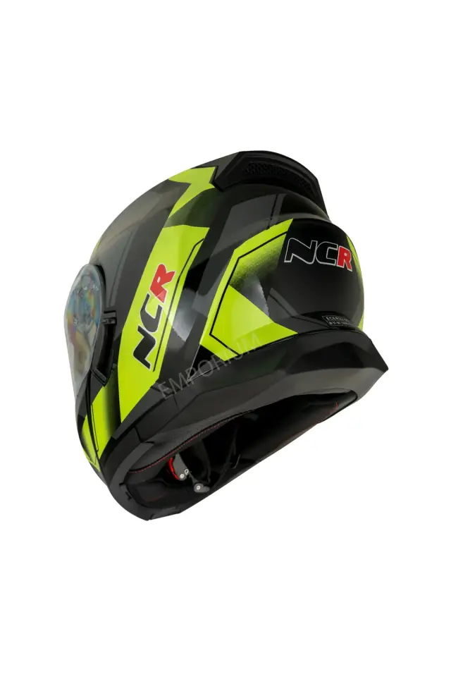 NCR Icon Çene Açılır Neon Sarı Grafik Motosiklet Kaskı