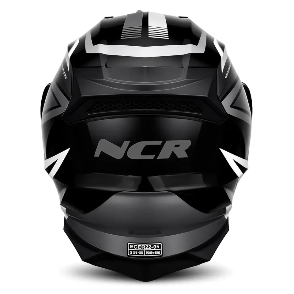 NCR Icon Çene Açılır Beyaz Gri Grafik Motosiklet Kaskı