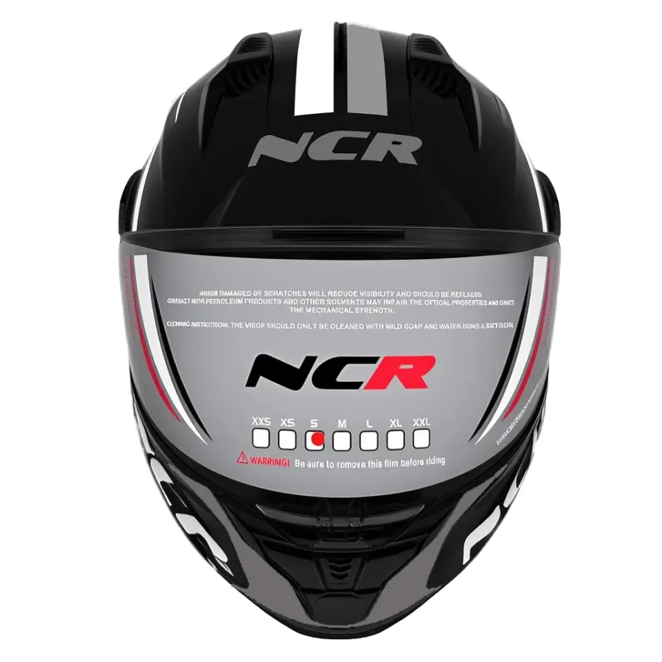 NCR Icon Çene Açılır Beyaz Gri Grafik Motosiklet Kaskı