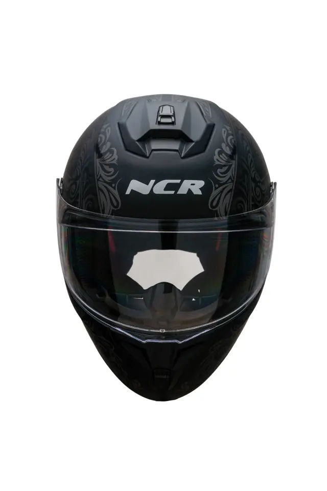 NCR Rapid Mat Siyah Beyaz Grafik Kask