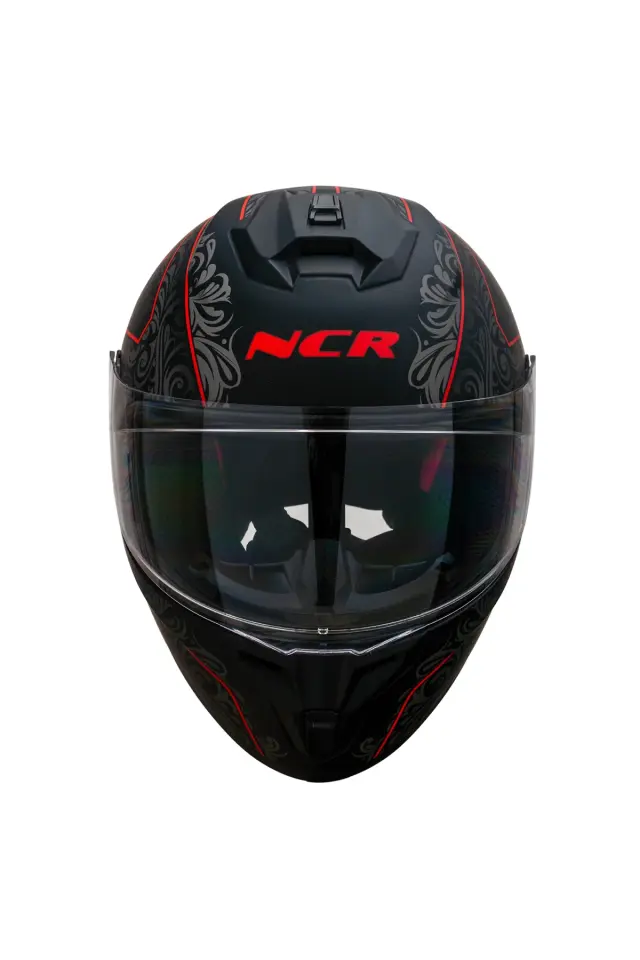 NCR Rapid Mat Siyah Kırmızı Grafik Kask