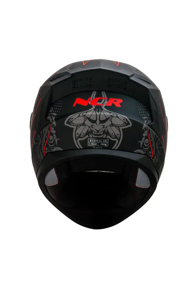 NCR Rapid Mat Siyah Kırmızı Grafik Kask